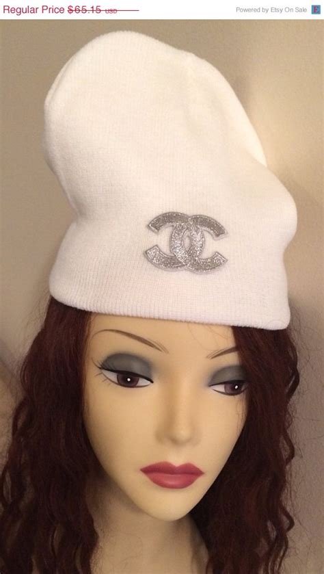 chanel white beanie|Chanel tweed hat.